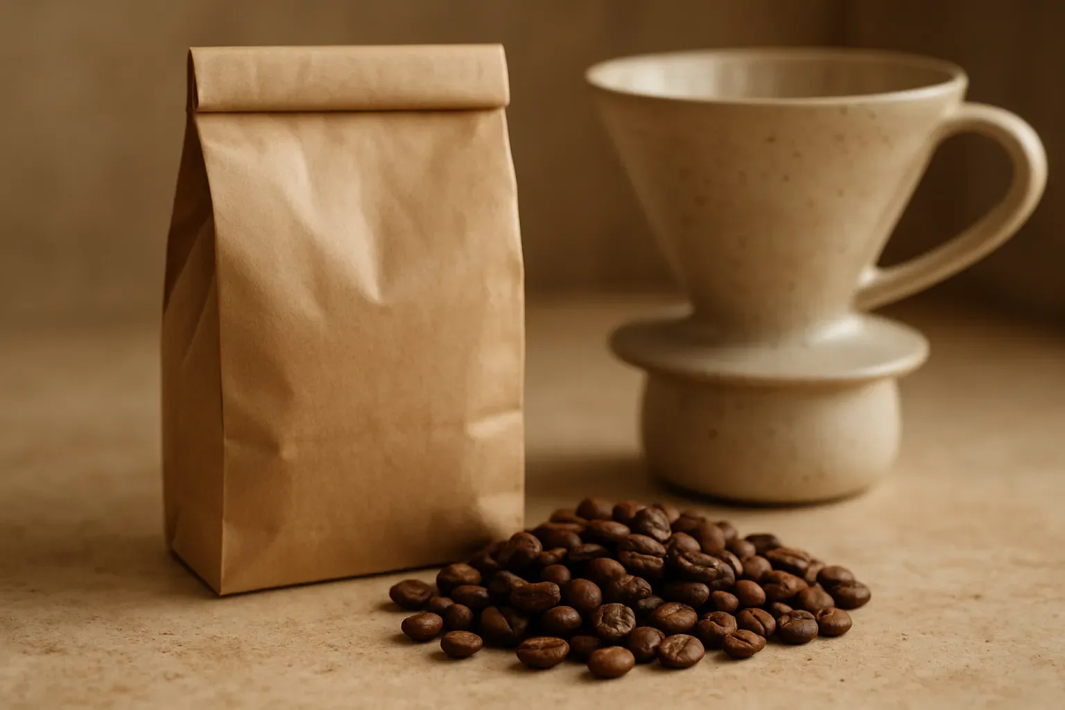 A close view of roasted coffee beans