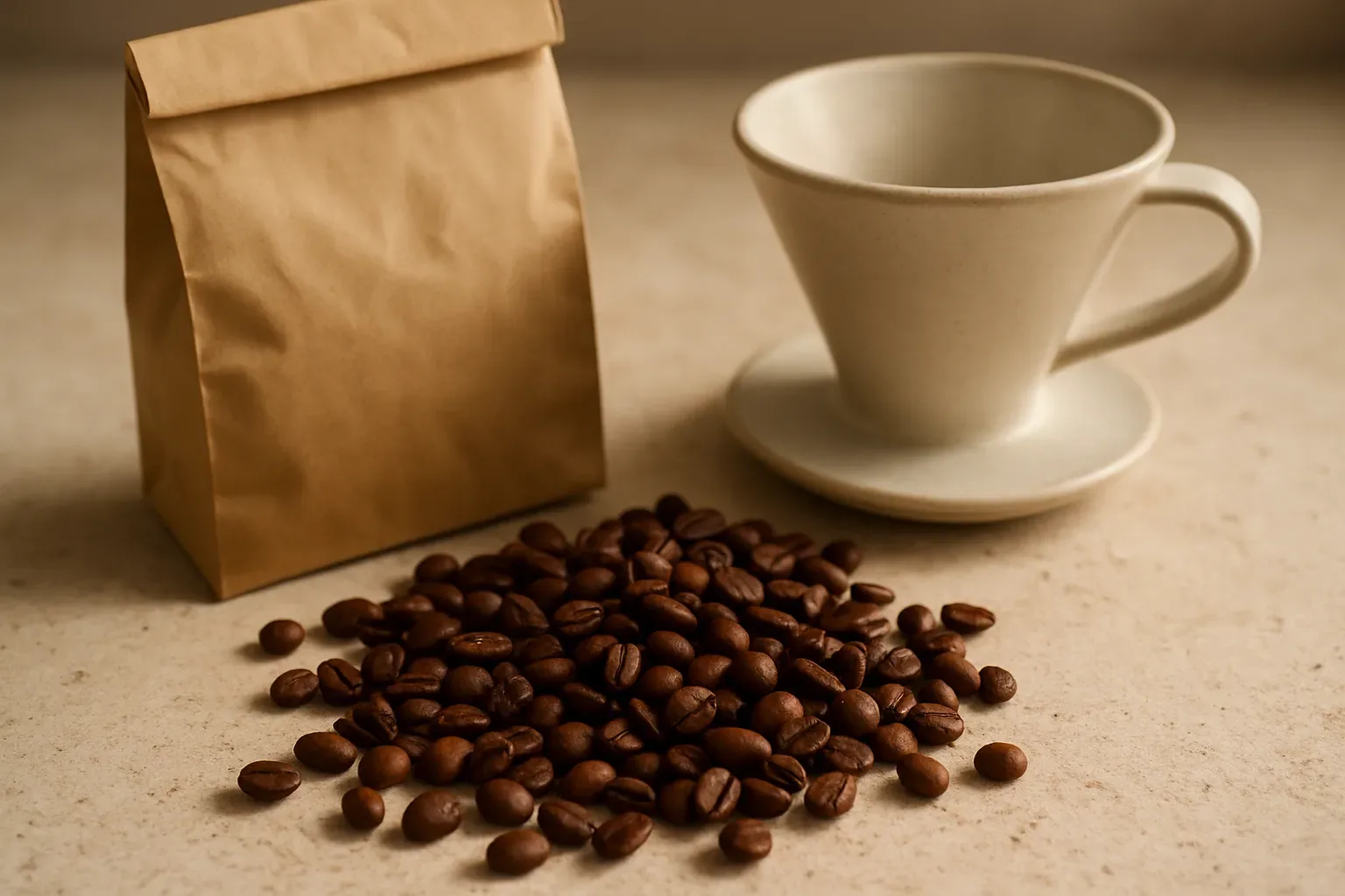 Roasted coffee beans ready for brewing